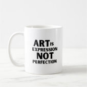 Kunst ist Ausdruck nicht perfekte Tasse (Links)
