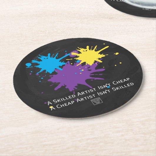 Kunst ist billig runder pappuntersetzer (Angewinkelt)