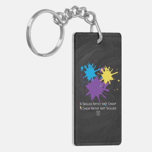 Kunst ist billig schlüsselanhänger (Vorderseite links)