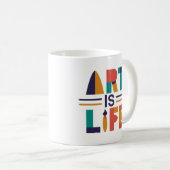 "Kunst ist das Leben" farbenfrohe Tank Top Kaffeetasse (VorderseiteRechts)