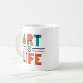 "Kunst ist das Leben" farbenfrohe Tank Top Kaffeetasse (Vorderseite Links)