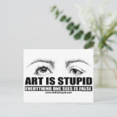 Kunst ist dumm postkarte (Stehend Vorderseite)