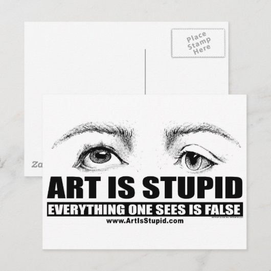 Kunst ist dumm postkarte (Vorne/Hinten)
