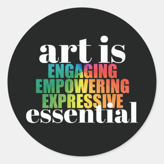 Kunst ist ESSENTIELL Aufkleber (Vorderseite)