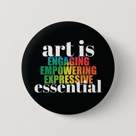 Kunst ist ESSENTIELL Button (Vorderseite)
