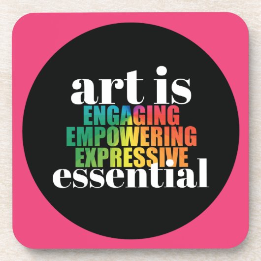 Kunst ist ESSENTIelles Untersetzer-Set Getränkeuntersetzer (Vorderseite)