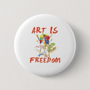 Kunst ist Freiheits-buntes Button