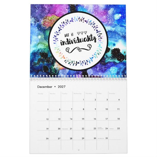 Kunst ist Individualität Kalender (Dez 2027)