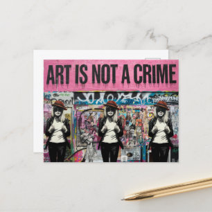 Kunst ist kein Verbrechen drei Frauen Postkarte