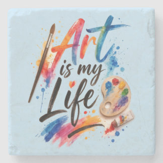 Kunst ist mein Leben Steinuntersetzer