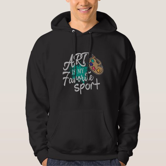 Kunst ist mein Lieblingssportgrün Splash Hoodie (Vorderseite)