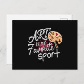 Kunst ist meine Lieblingssportart Roter Schlag Postkarte (Vorne/Hinten)