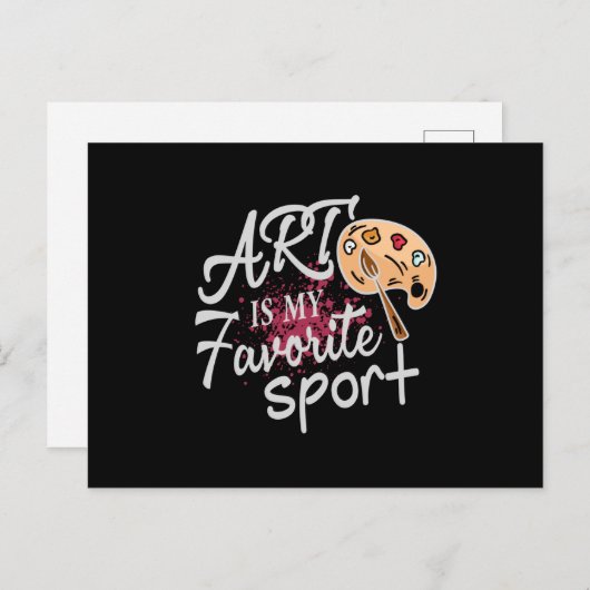 Kunst ist meine Lieblingssportart Roter Schlag Postkarte (Vorne/Hinten)