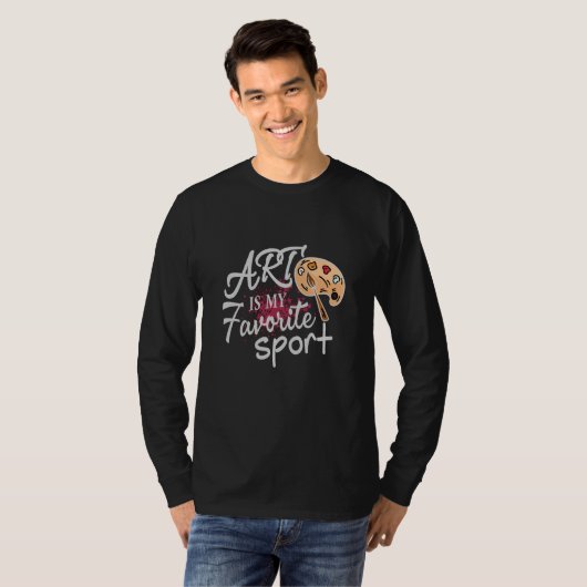 Kunst ist meine Lieblingssportart Roter Schlag T-Shirt (Vorne ganz)