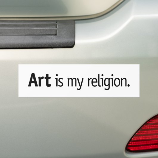 Kunst ist meine Religion. Autoaufkleber (Auf Auto)