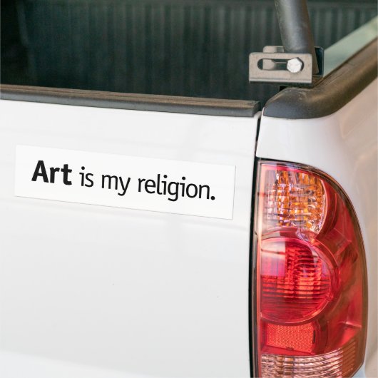 Kunst ist meine Religion. Autoaufkleber (Auf Lkw)