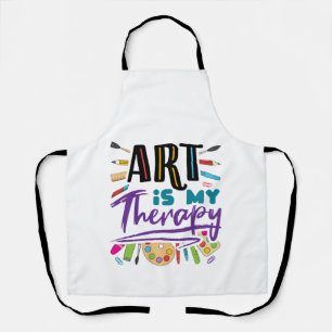 Kunst ist meine Therapie Künstler Maler Art Lover Schürze