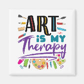 Kunst ist meine Therapie künstlerisch Künstlerisch Magnet (Vorne)