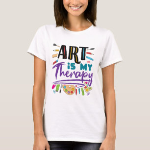 Kunst ist meine Therapie künstlerisch Künstlerisch T-Shirt