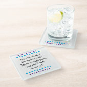 Kunst ist Messy Glasuntersetzer (Schrägansicht)