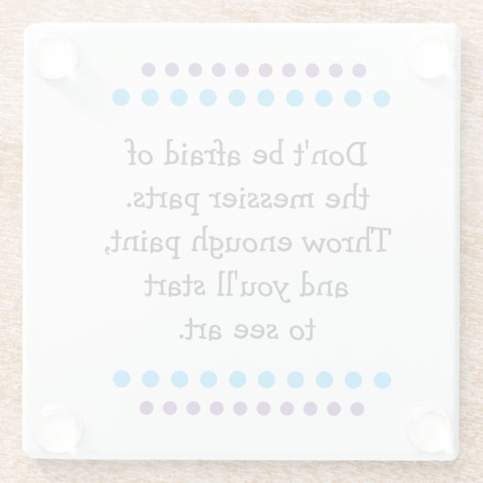 Kunst ist Messy Glasuntersetzer (Rückseite)