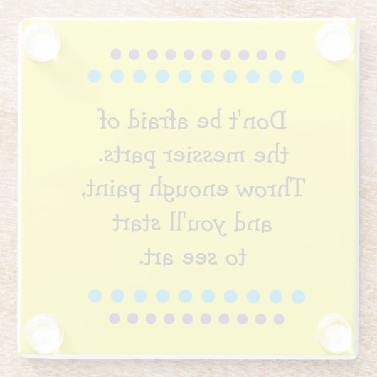 Kunst ist Messy Glasuntersetzer (Rückseite)