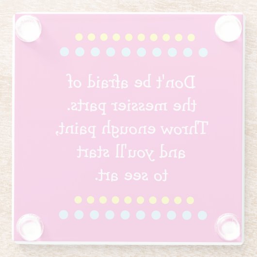 Kunst ist Messy Glasuntersetzer (Rückseite)