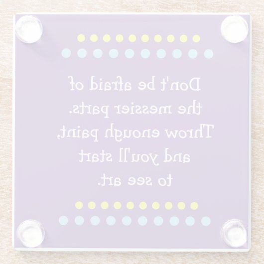 Kunst ist Messy Glasuntersetzer (Rückseite)