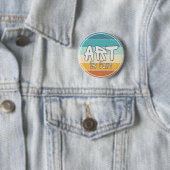 Kunst ist Spaß, Farbige Runde Retro-Design Button (Beispiel)