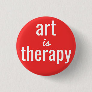 Kunst ist Therapie Roter Pin-Button Button