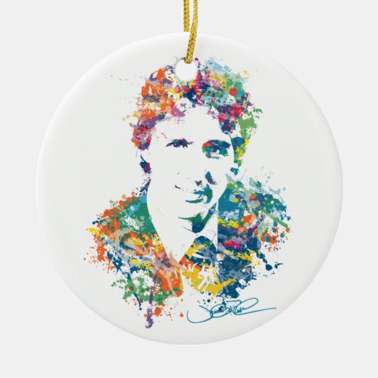 Kunst Justin Trudeau Digital Keramik Ornament (Vorne)