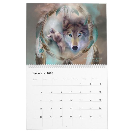 Kunst-Kalender der Geist-Wolf-2 Kalender (Jan 2026)