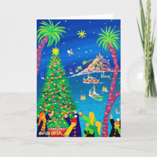 Kunst-Karte: Berg-Bucht-Weihnachten Feiertagskarte