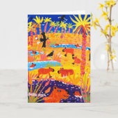 Kunst-Karte: Brasilianischer Capybara. Pantanal Karte (Gelbe Blume)