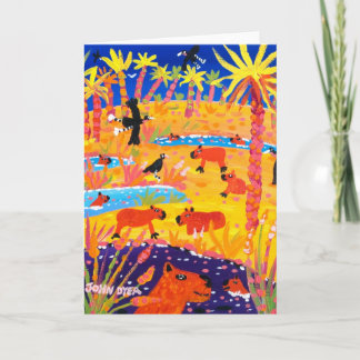 Kunst-Karte: Brasilianischer Capybara. Pantanal Karte