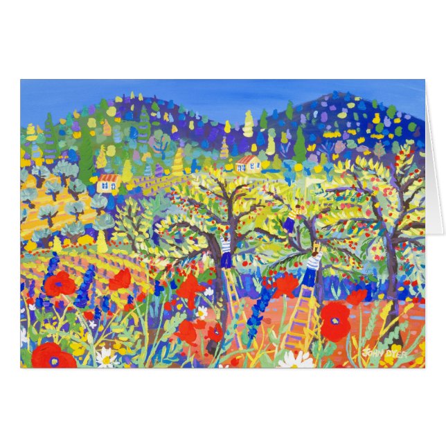 Kunst-Karte: Kirschen, Mohnblumen und (Vorderseite (Horizontal))