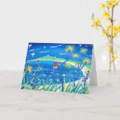 Kunst-Karte: Wiggly Palmen und Agapanthus, Tresco Karte (Gelbe Blume)