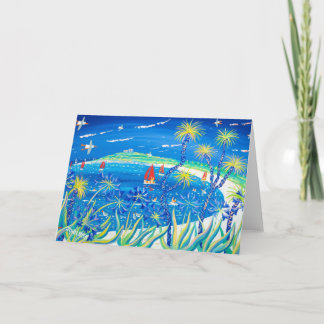 Kunst-Karte: Wiggly Palmen und Agapanthus, Tresco Karte