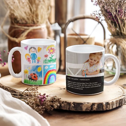 Kunst-Keepake für Kinder 4 Zeichenkollage Kaffeetasse