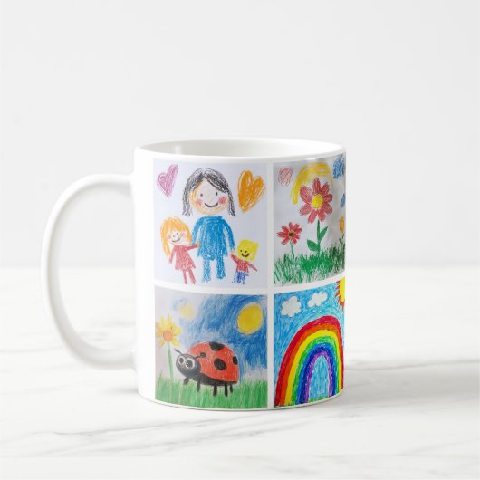 Kunst-Keepake für Kinder 4 Zeichenkollage Kaffeetasse (Links)