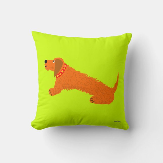 Kunst-Kissen: Dackel-Hund. Wurst-Hund. Digory Kissen (Vorderseite)