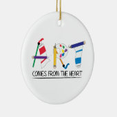 Kunst kommt vom Herzen Keramik Ornament (Rechts)