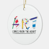 Kunst kommt vom Herzen Keramik Ornament (Links)