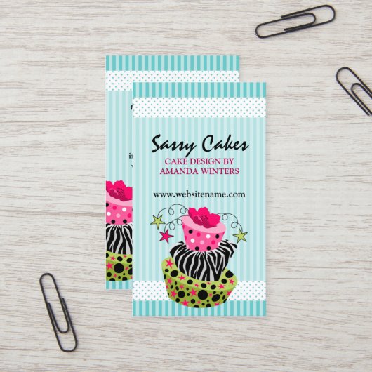 Kunst-Kuchen-Bäckerei Visitenkarte (Vorderseite/Rückseite Beispiel)