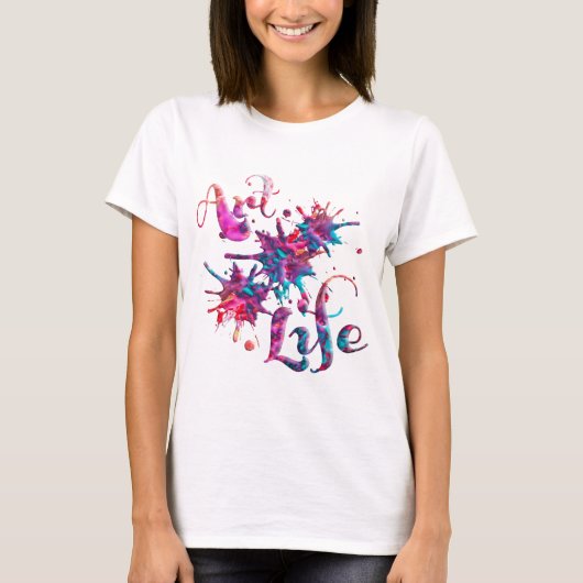 Kunst-Leben-Farbe Splats T-Shirt (Vorderseite)