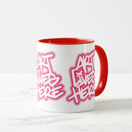 Kunst lebt hier Muster Tasse (VorderseiteRechts)