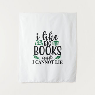 Kunst lesen Ich mag große Bücher und ich kann nich Wandteppich