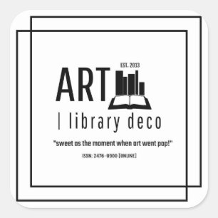 KUNST   Library Deko™ - Das Original-Logo-Design Quadratischer Aufkleber