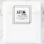 KUNST | Library Deko™ - Das Original-Logo-Design Quadratischer Aufkleber (Tasche)