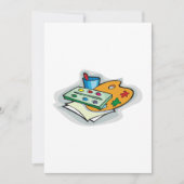 Kunst liefert Aquarellfarbenpalette und Pinsel Einladung (Vorderseite)